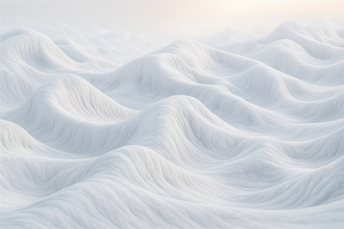 Fototapeta Niebieski pejzaż z falistymi wzgórzami i piaskowymi wydmami.