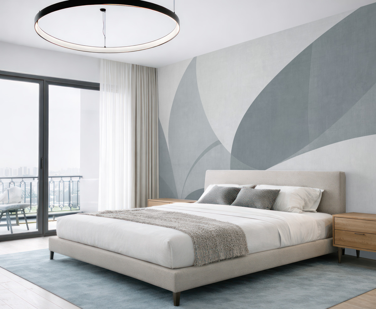 Fototapeta Abstrakcyjna sztuka minimalistyczna w tonacjach niebieskiego.