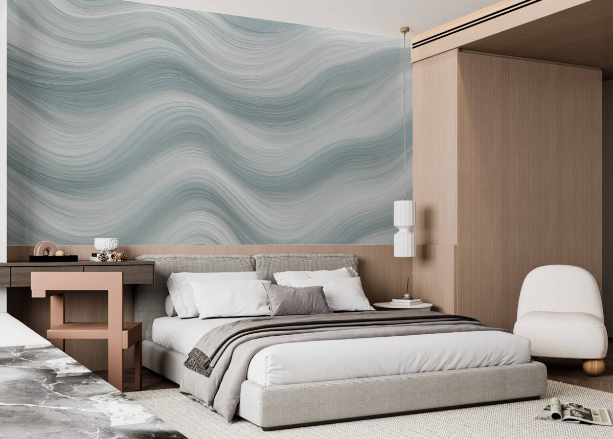 Fototapeta Błękitne i białe fale.