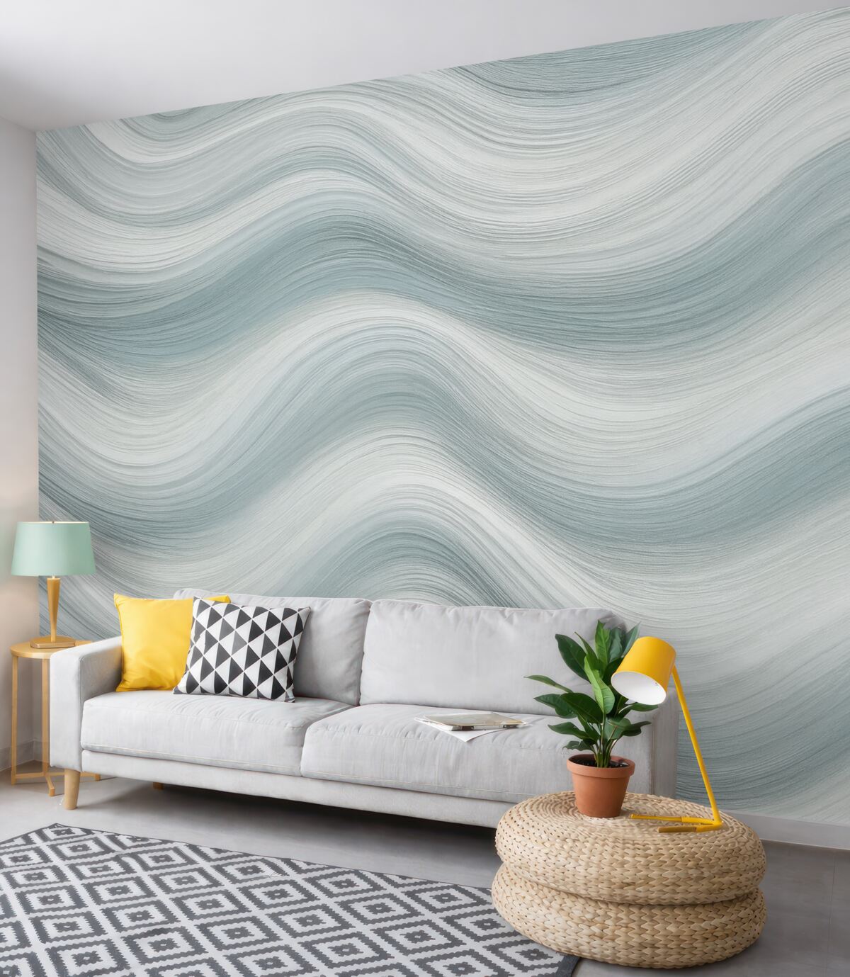 Fototapeta Błękitne i białe fale.