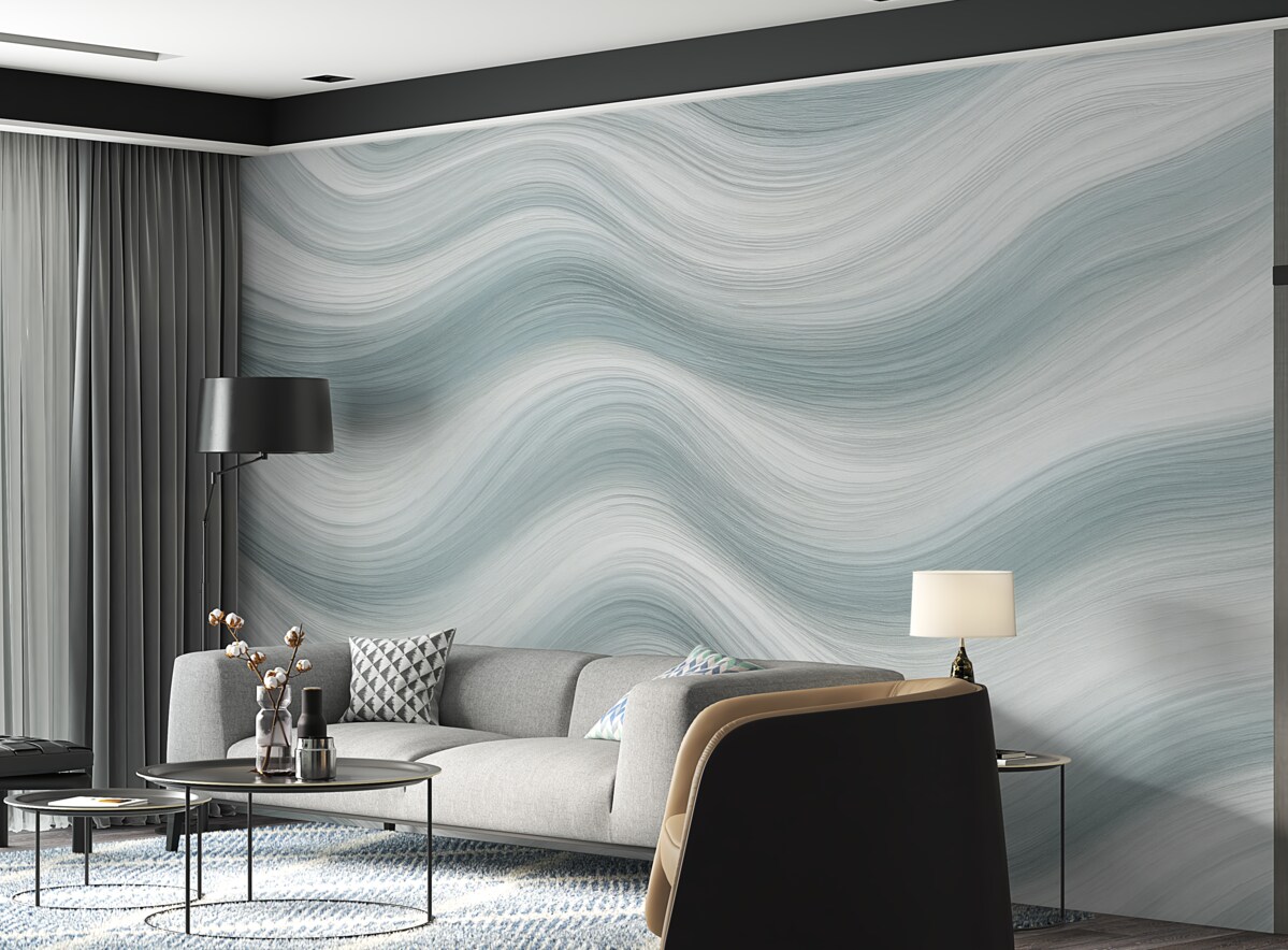 Fototapeta Błękitne i białe fale.