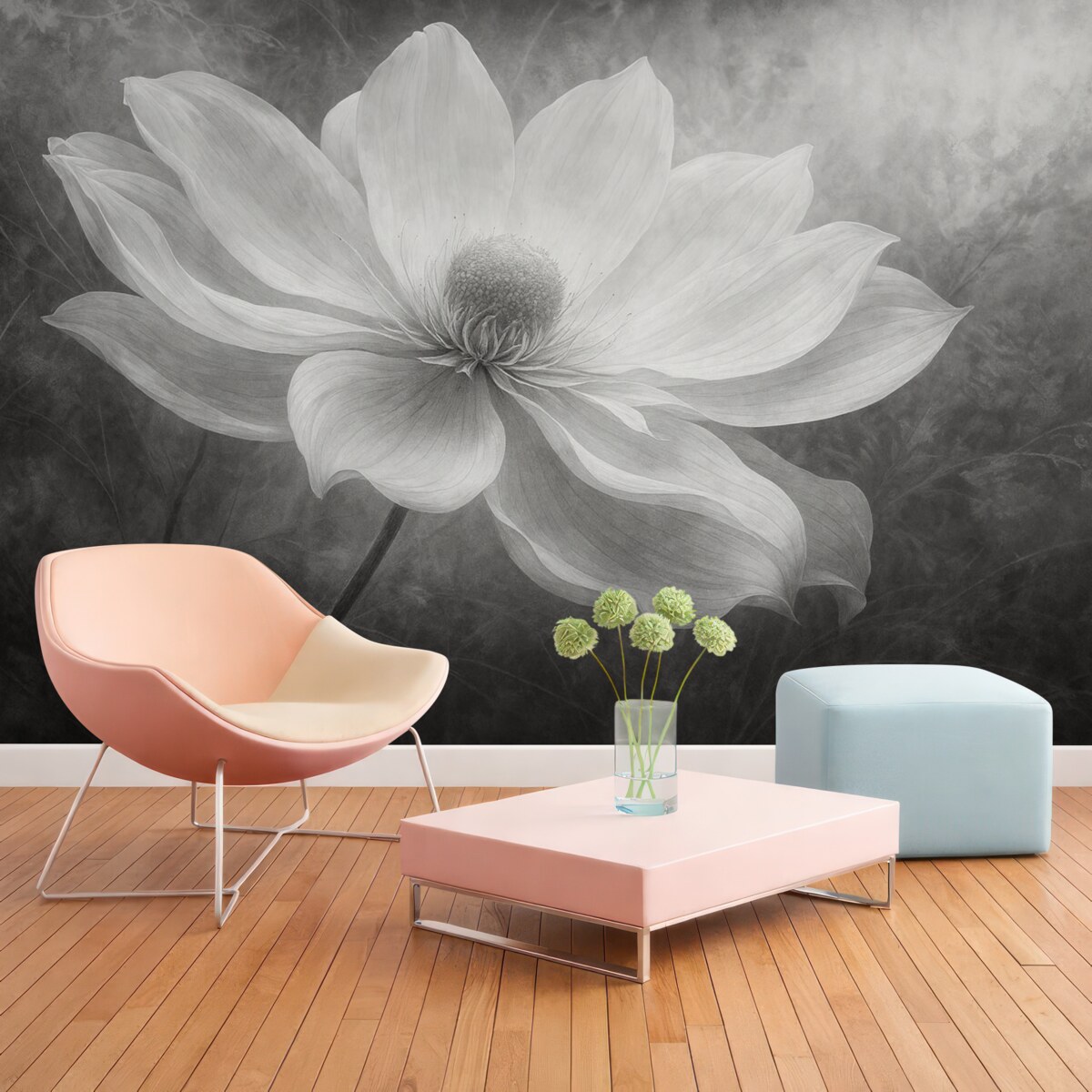 Fototapeta Przezroczysty subtelny ogromny kwiat.