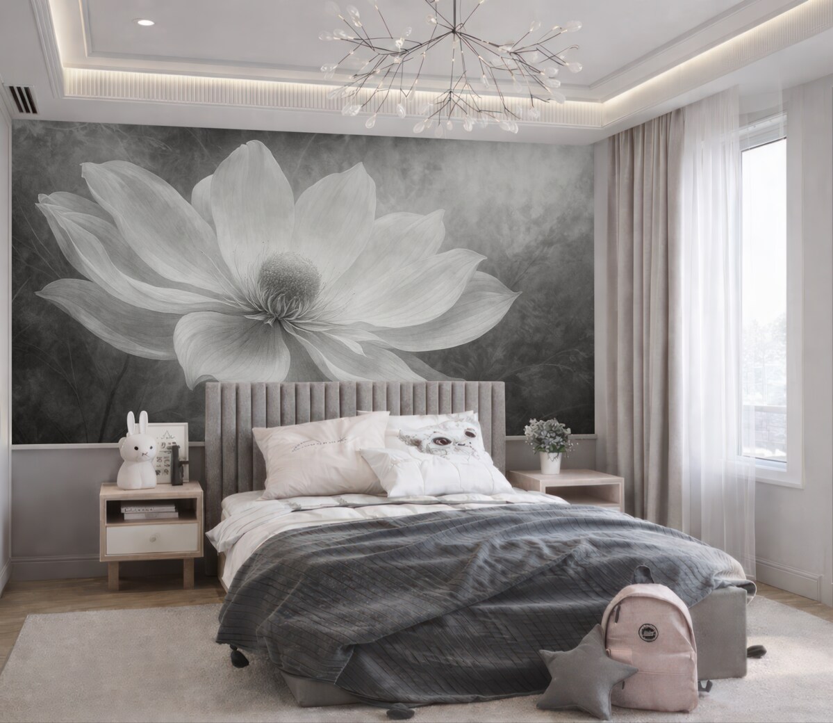 Fototapeta Przezroczysty subtelny ogromny kwiat.