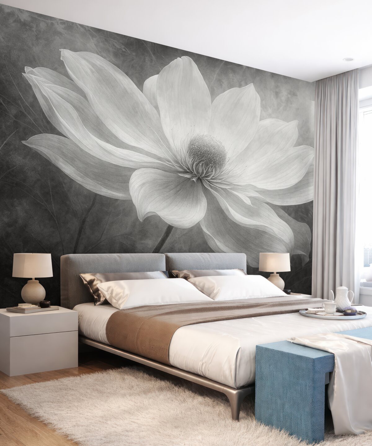 Fototapeta Przezroczysty subtelny ogromny kwiat.