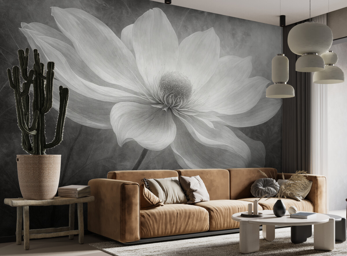 Fototapeta Przezroczysty subtelny ogromny kwiat.