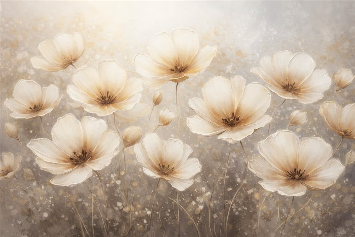 Fototapeta Wytworne kwiaty o subtelnych, aksamitnych płatkach w ciepłych tonacjach.