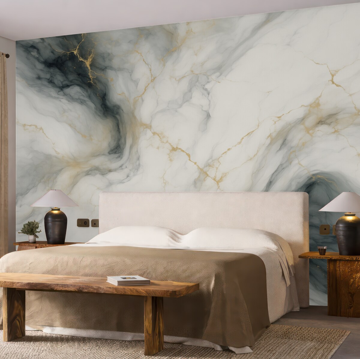 Fototapeta Szary kamień z akcentem jadeitowej zieleni.