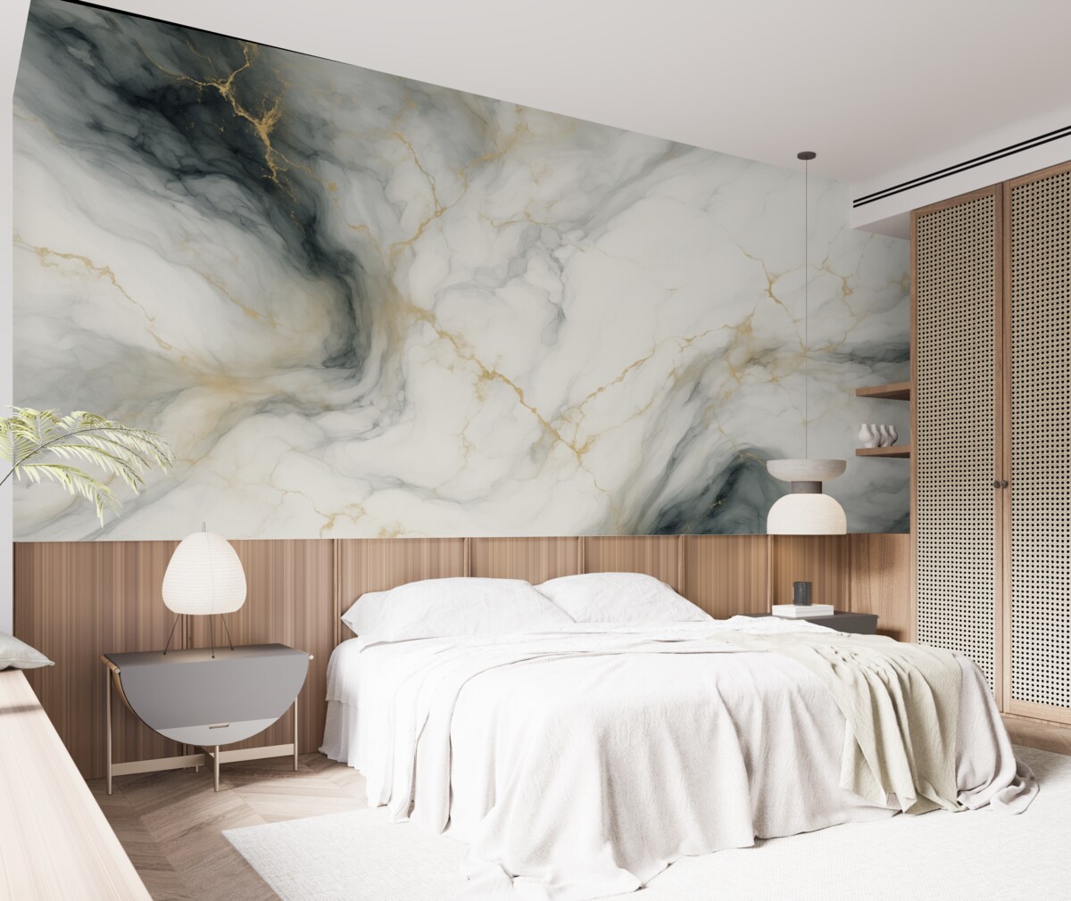 Fototapeta Szary kamień z akcentem jadeitowej zieleni.