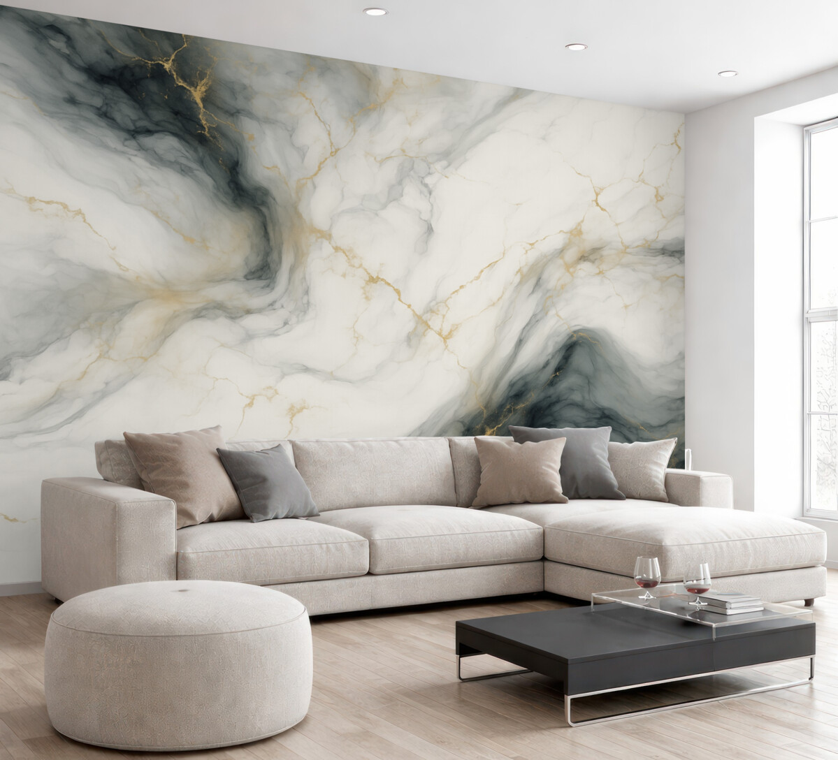 Fototapeta Szary kamień z akcentem jadeitowej zieleni.