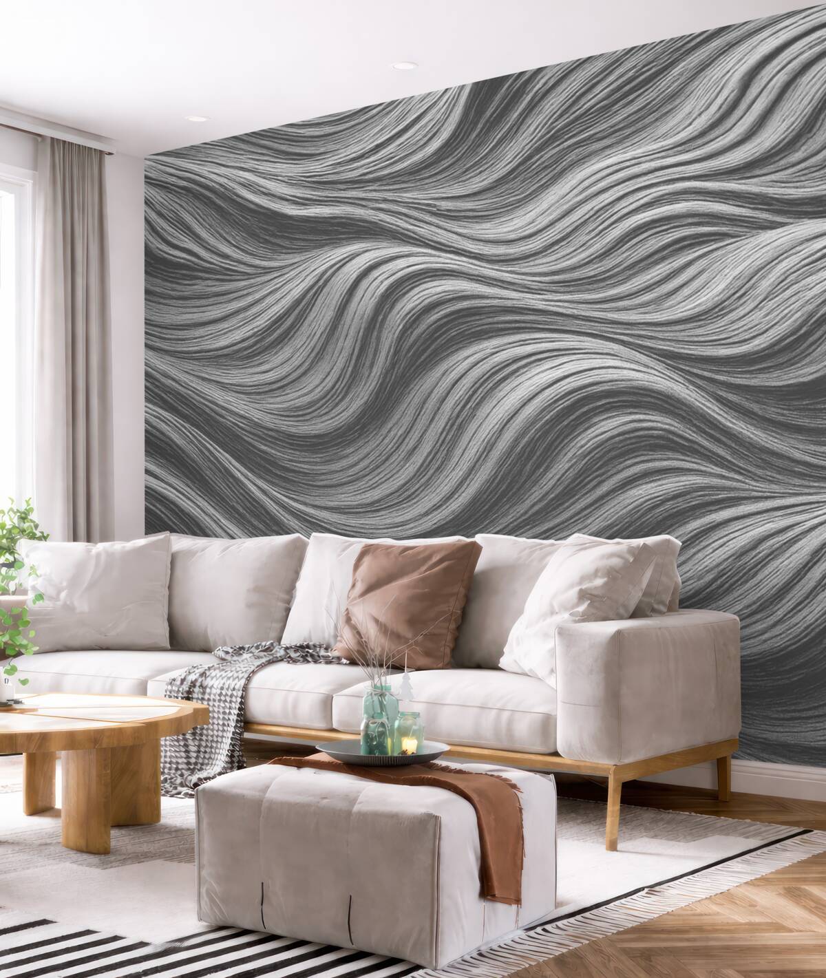 Fototapeta Szara i biała abstrakcyjna struktura.