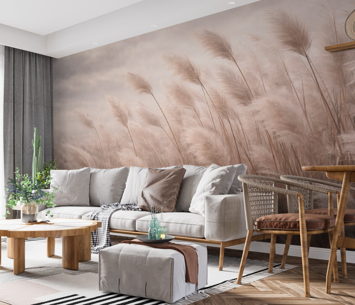 Fototapeta Wysokie rośliny w klimacie grunge.