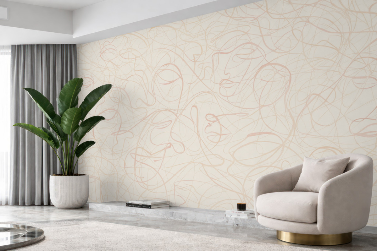 Fototapeta Oblicza namalowane kreską.