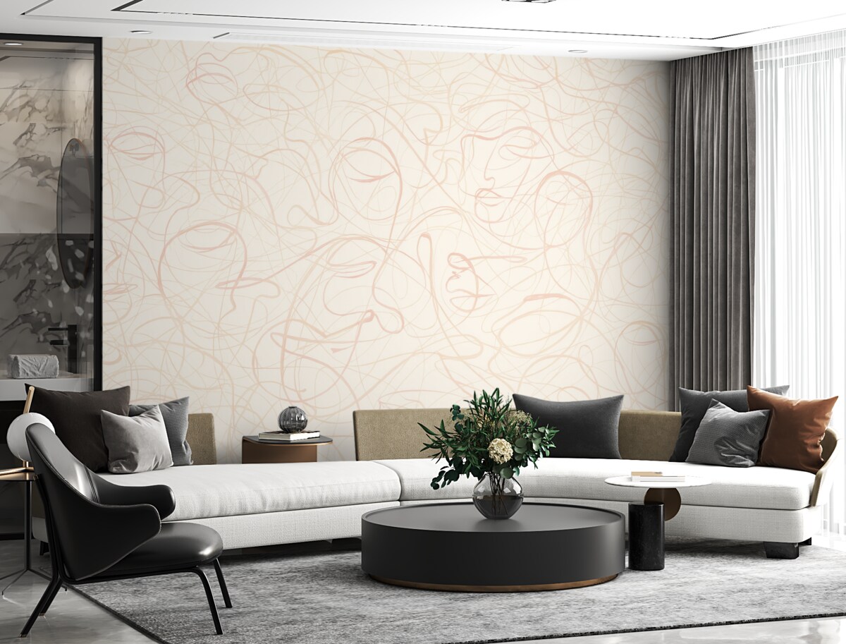 Fototapeta Oblicza namalowane kreską.