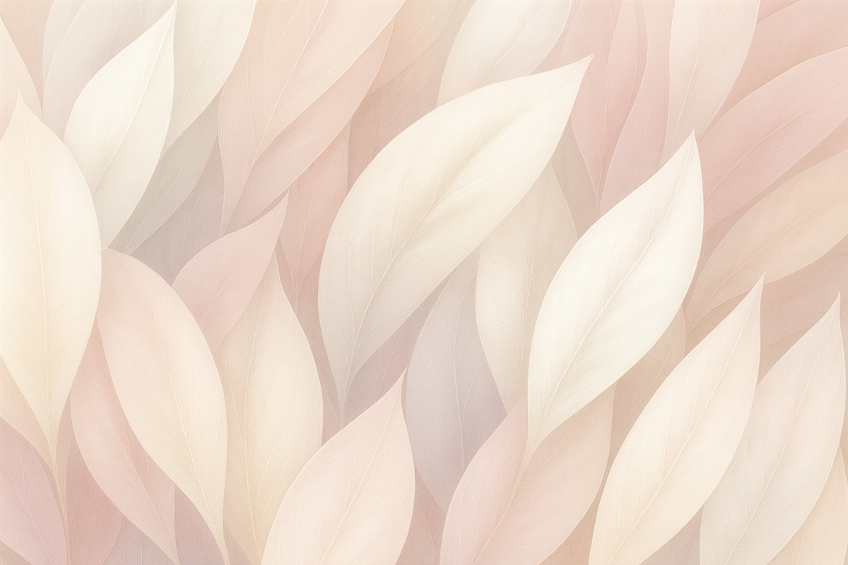 Fototapeta Abstrakcyjny motyw z subtelnymi formami przypominającymi kwiaty w kolorach różu i bieli, tworzący efekt wielowarstwowy.