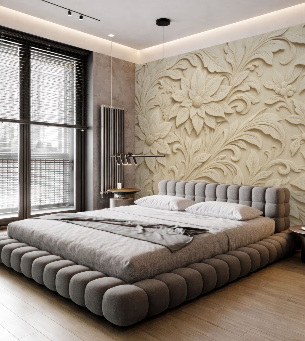 Fototapeta Naśladowanie listwy w odcieniu beżowym.