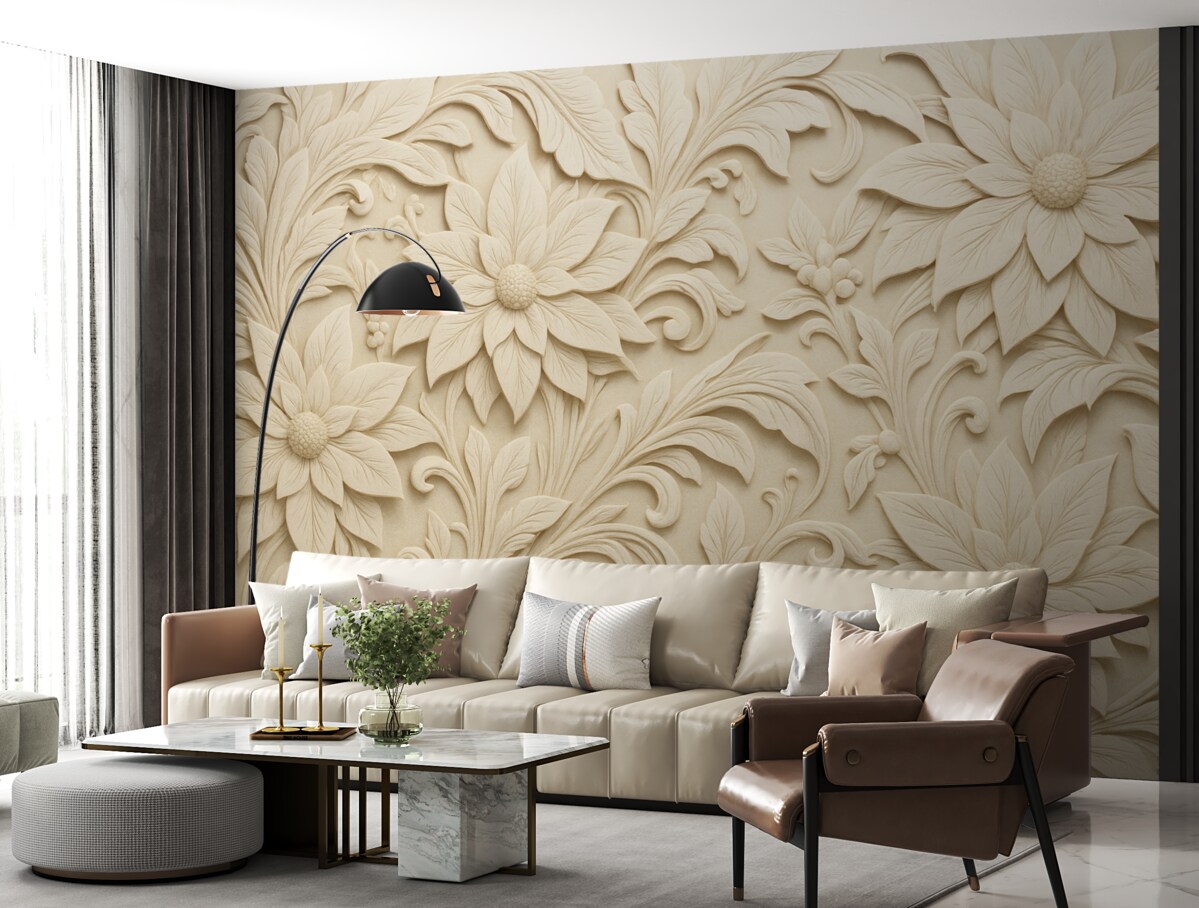 Fototapeta Naśladowanie listwy w odcieniu beżowym.