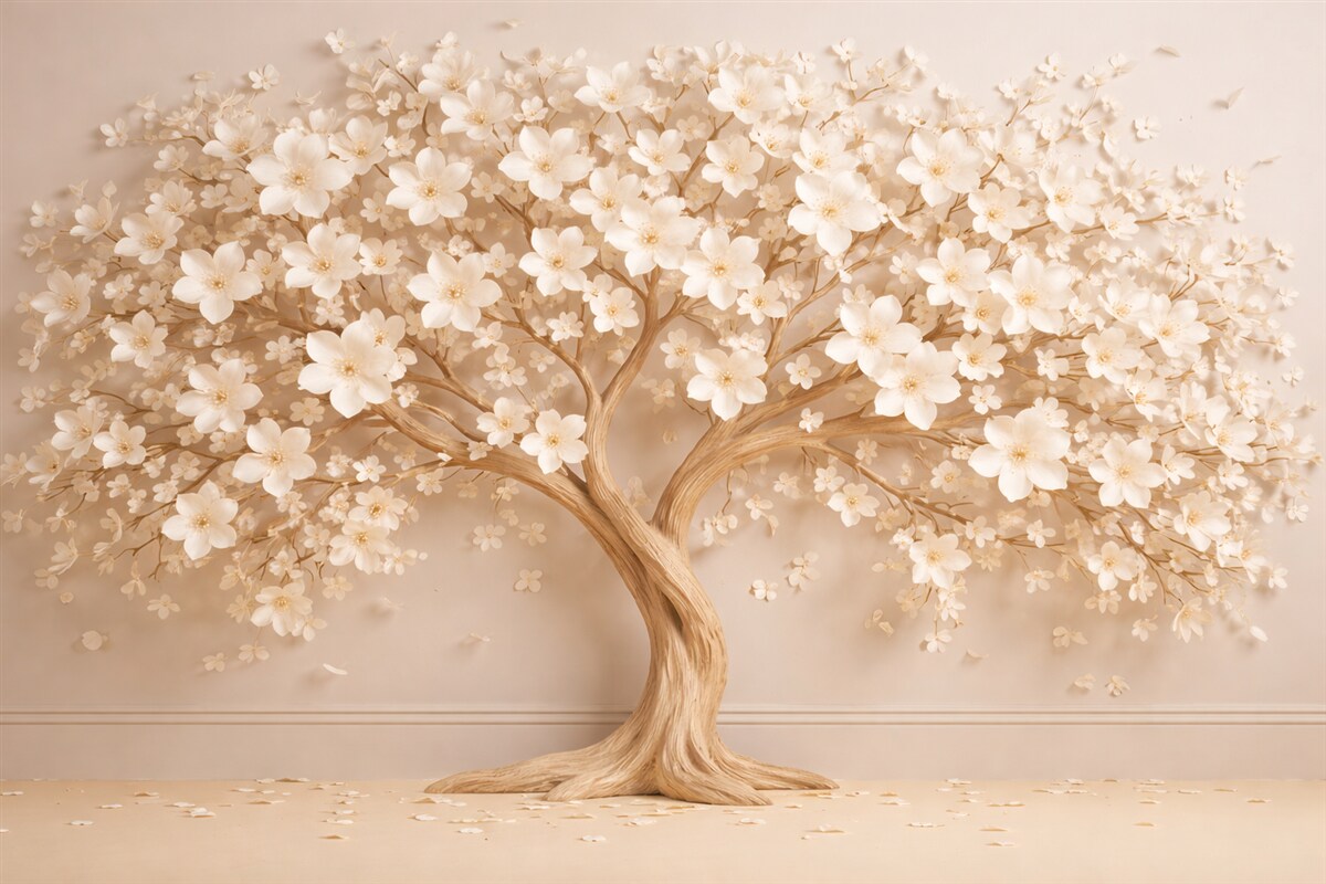 Fototapeta Drzewo z drobnymi kwiatami.