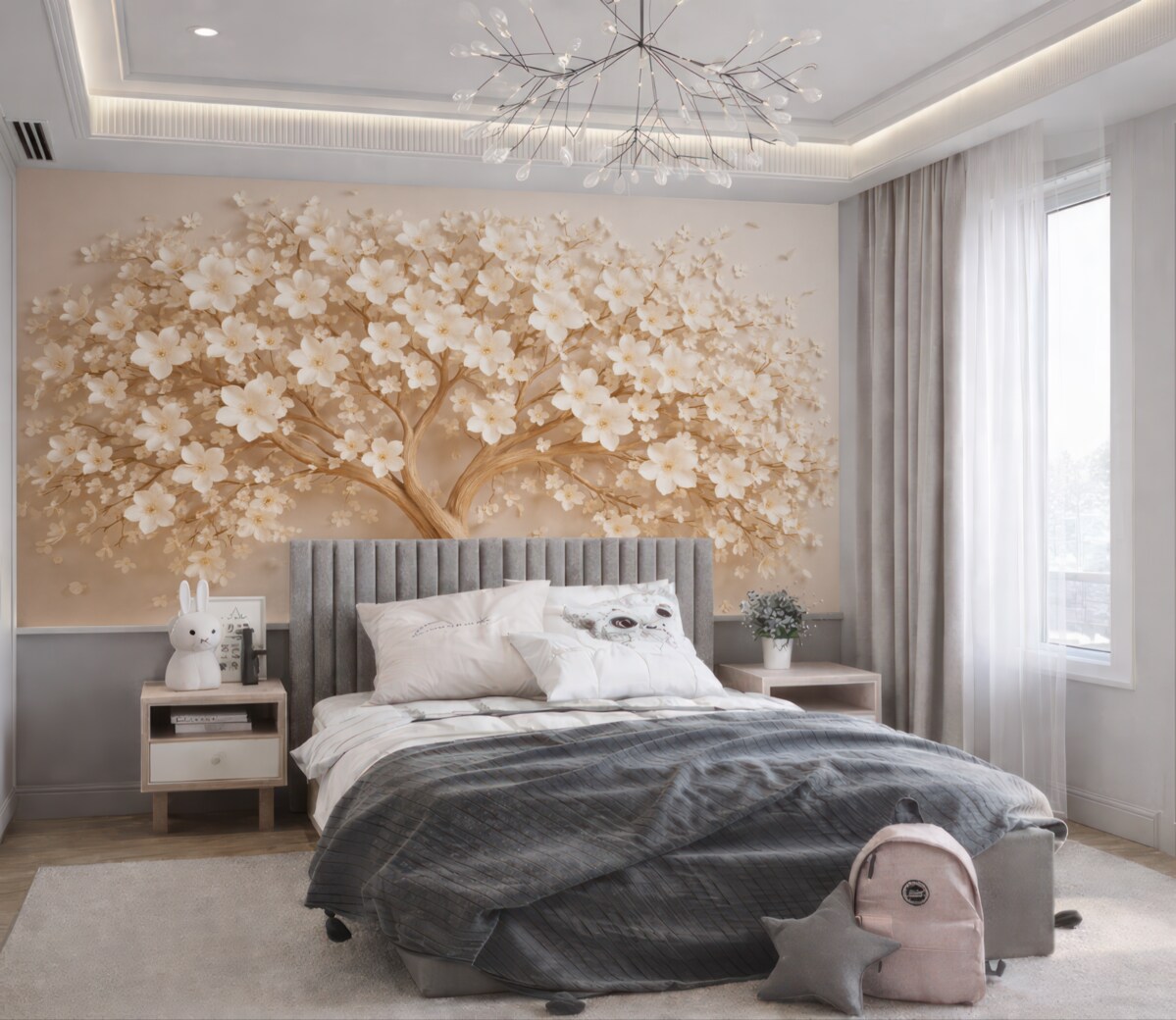 Fototapeta Drzewo z drobnymi kwiatami.