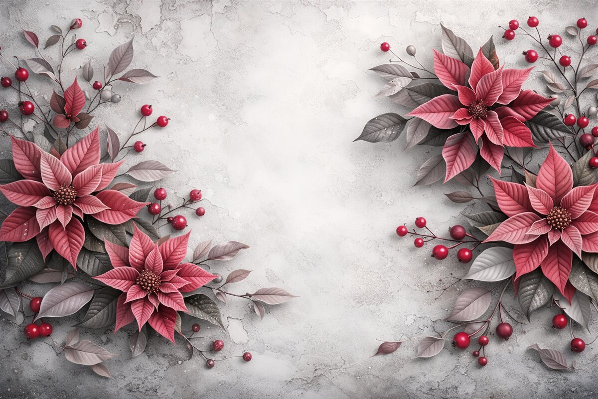 Fototapeta Ogromne kwiaty poinsecji.