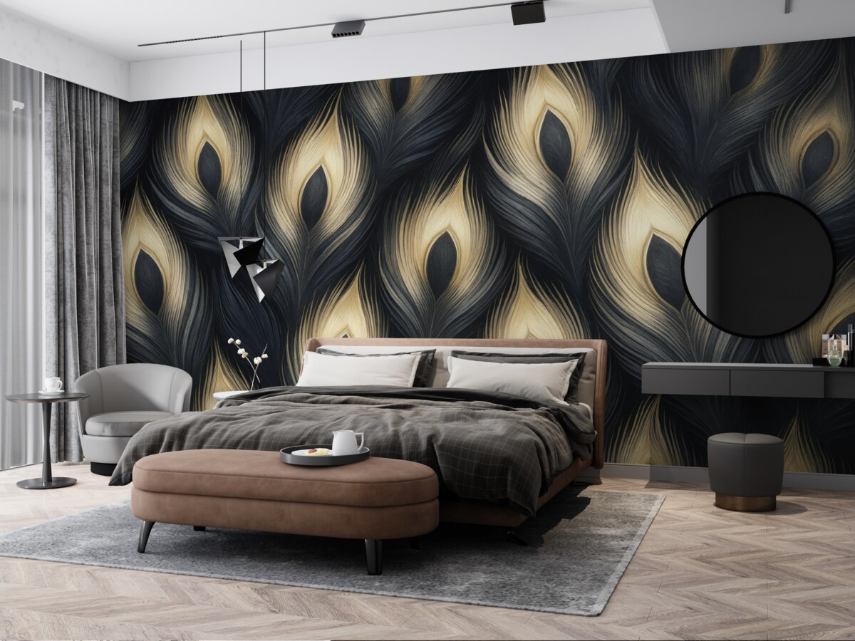 Fototapeta Abstrakcyjne tło z piórami pawia.