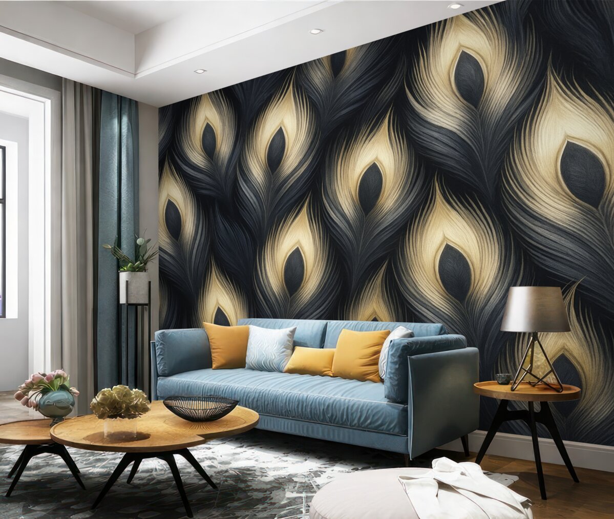 Fototapeta Abstrakcyjne tło z piórami pawia.