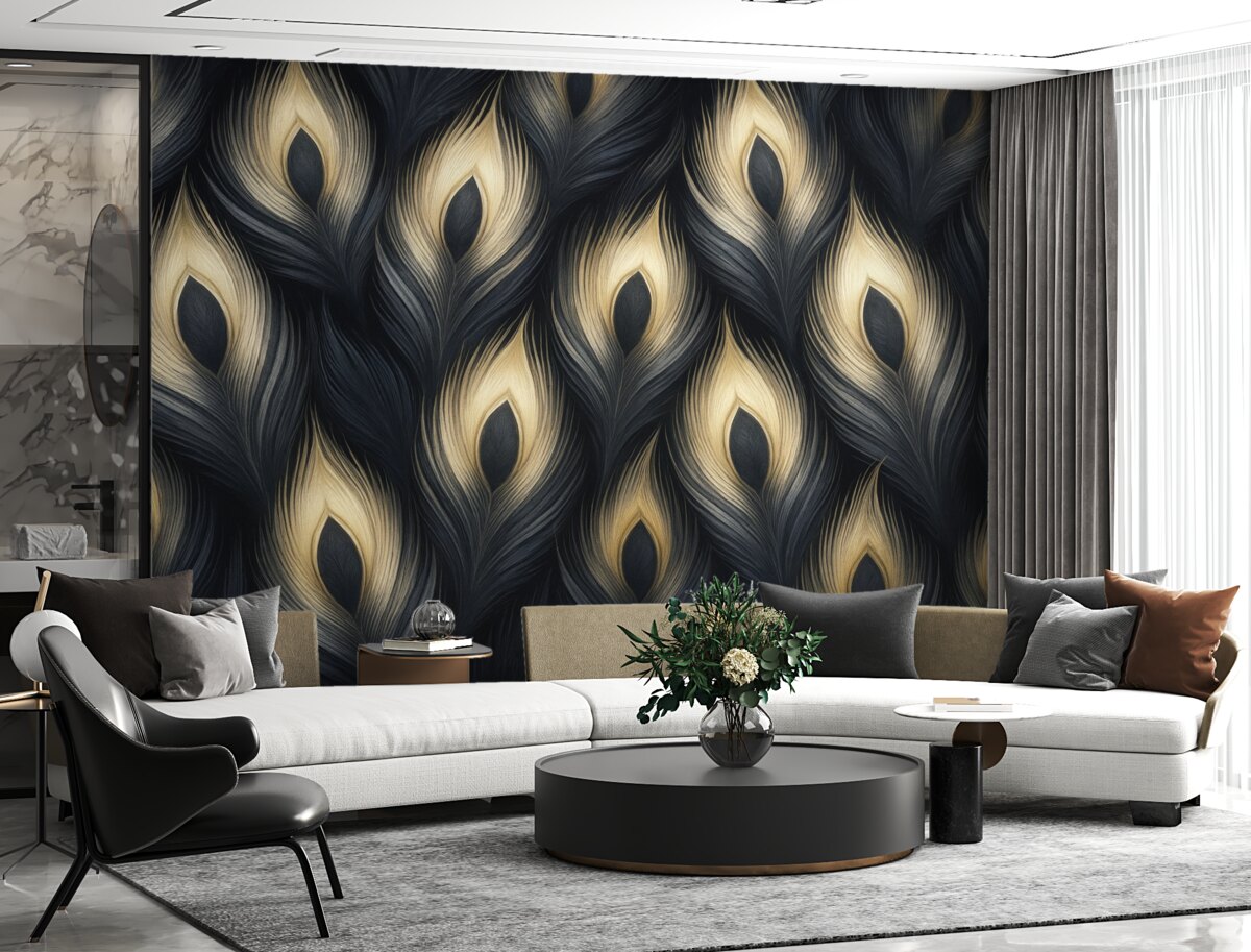 Fototapeta Abstrakcyjne tło z piórami pawia.