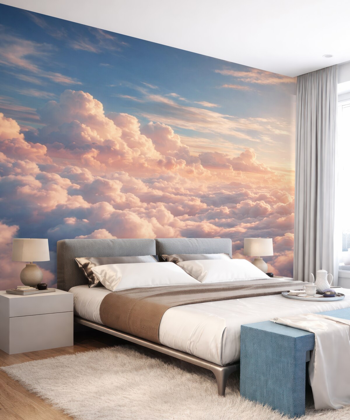 Fototapeta Cienkie chmury na niebie.