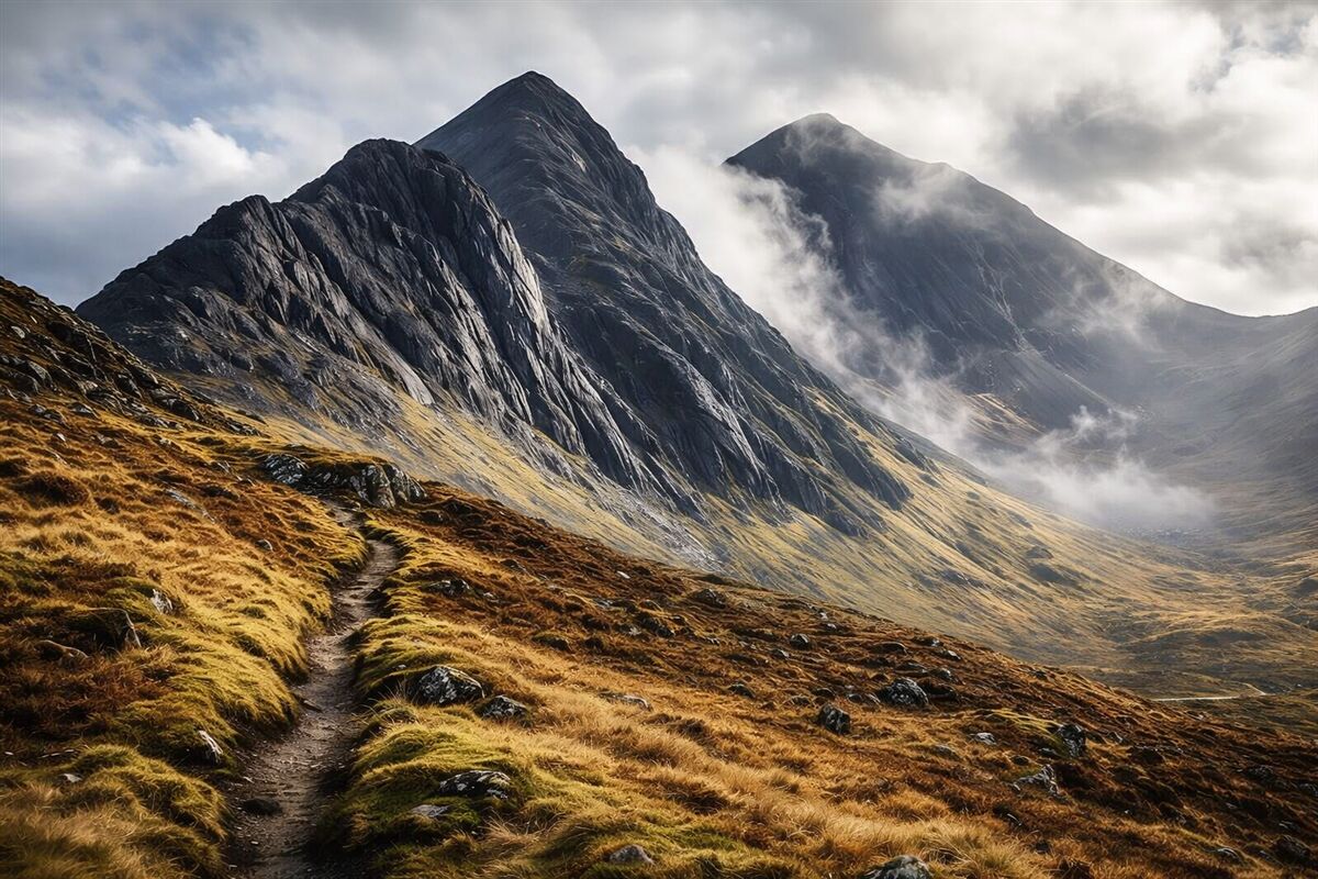Fototapeta Kamieniste zbocze góry Snowdon w technice malarstwa olejnego.
