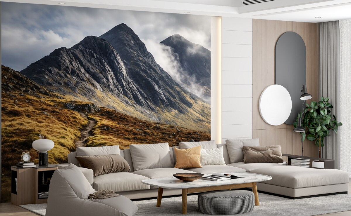 Fototapeta Kamieniste zbocze góry Snowdon w technice malarstwa olejnego.