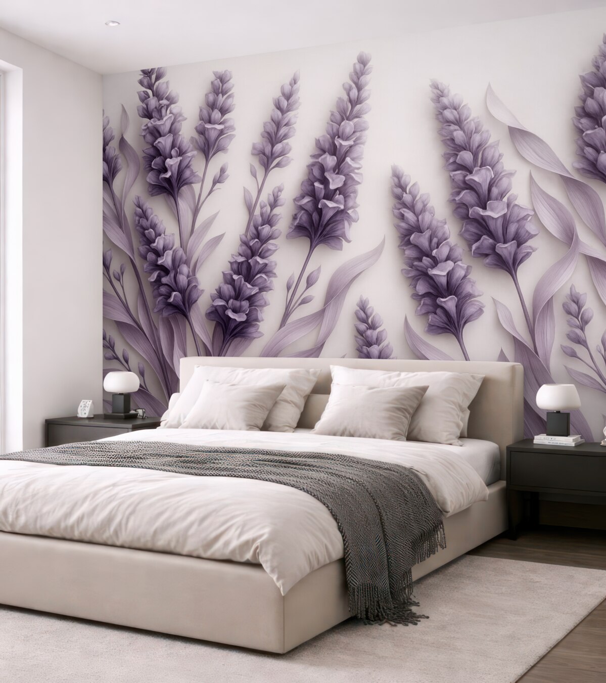 Fototapeta Fioletowa lawenda na jasnym tle.