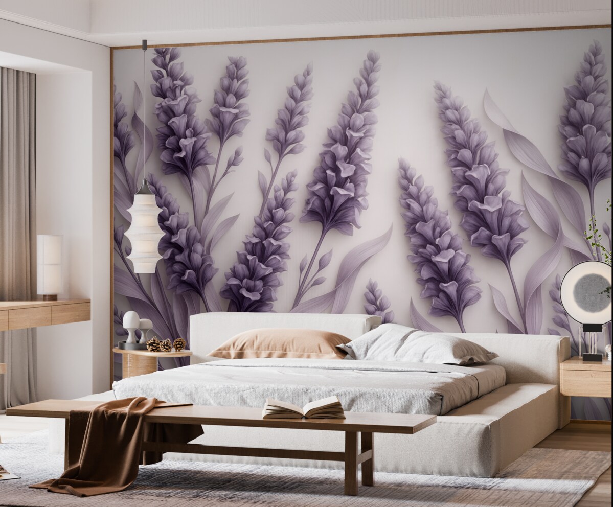 Fototapeta Fioletowa lawenda na jasnym tle.