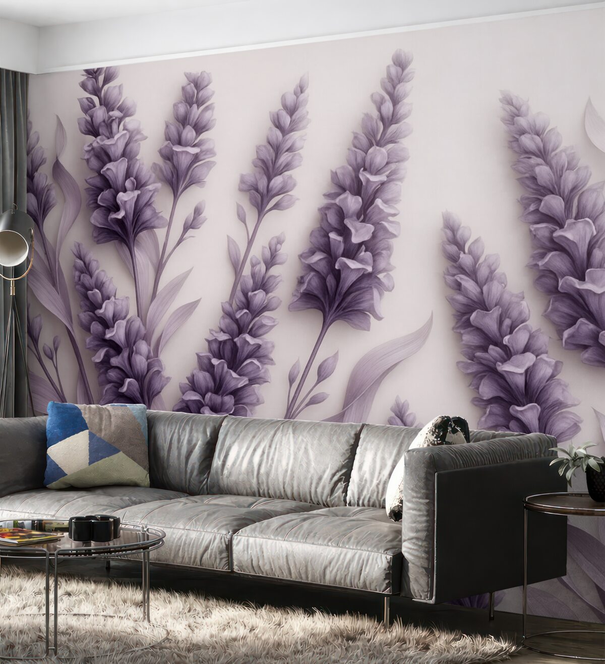 Fototapeta Fioletowa lawenda na jasnym tle.