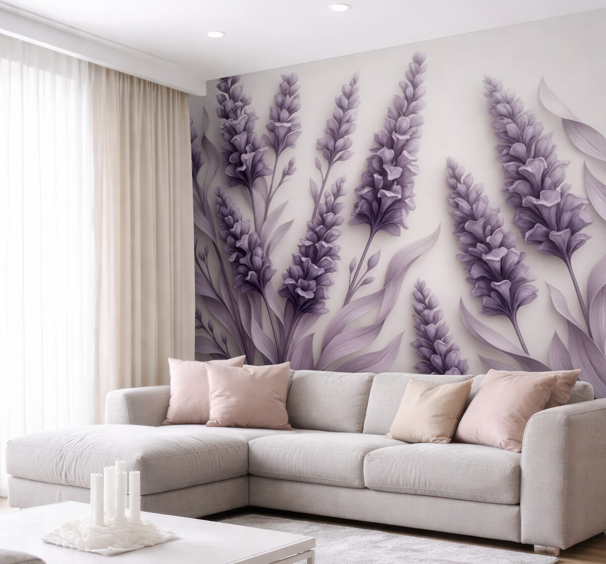 Fototapeta Fioletowa lawenda na jasnym tle.