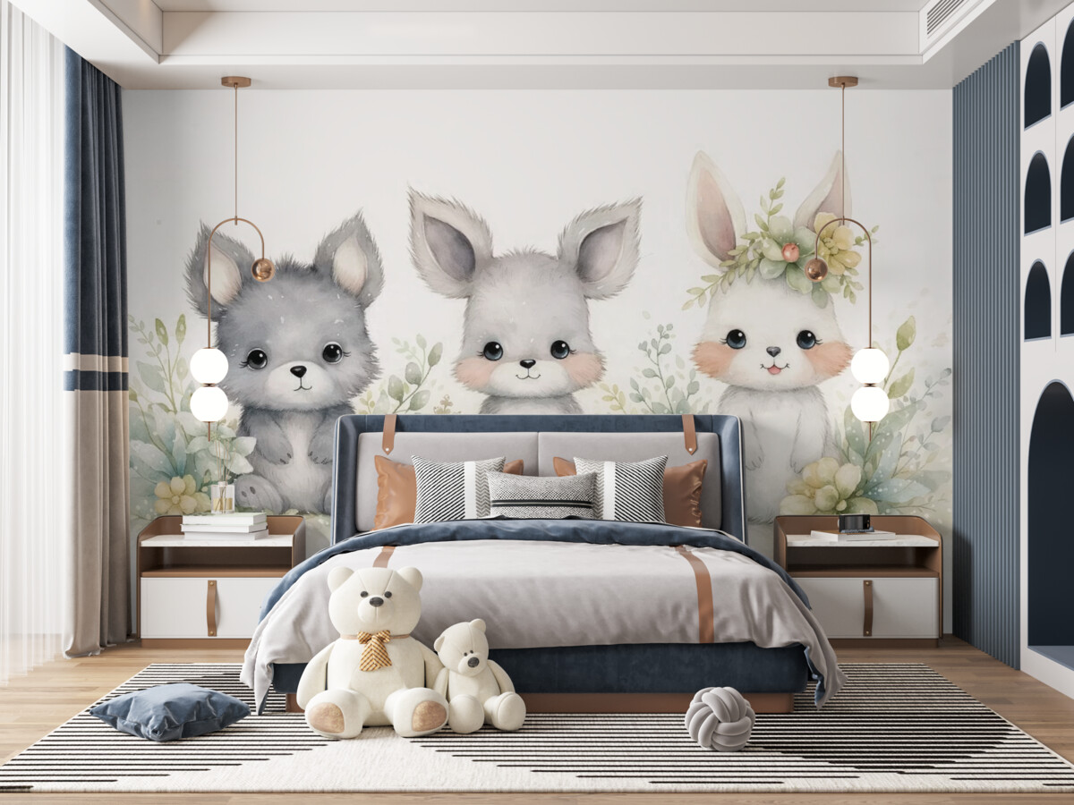 Fototapeta Fauna, nawiązująca do akwarelowych obrazów.