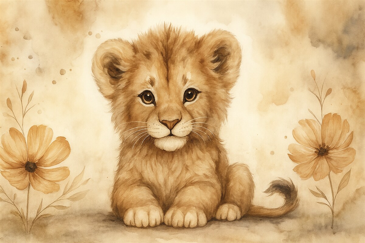 Fototapeta Mały lew.