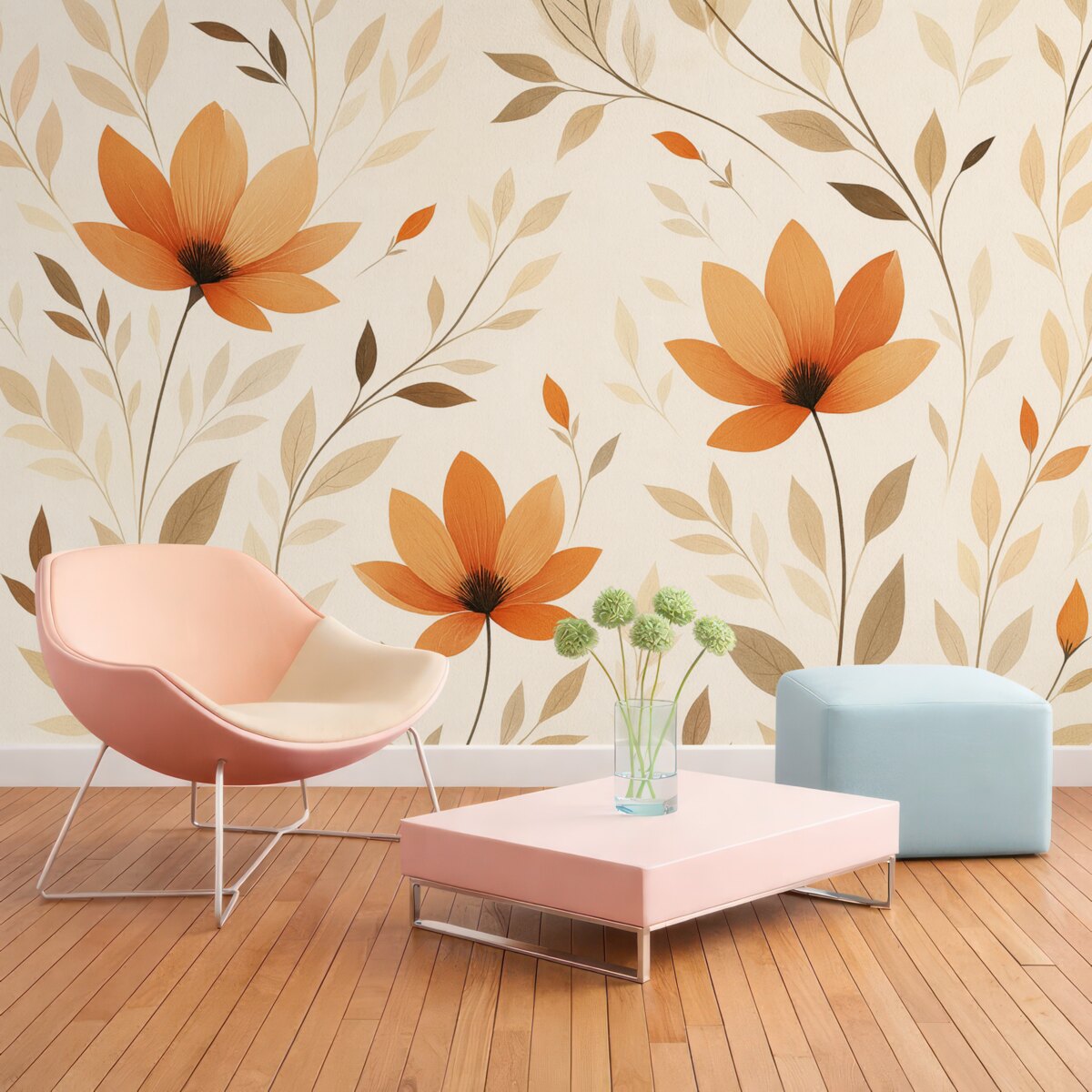 Fototapeta Prosty kwiatowy motyw.