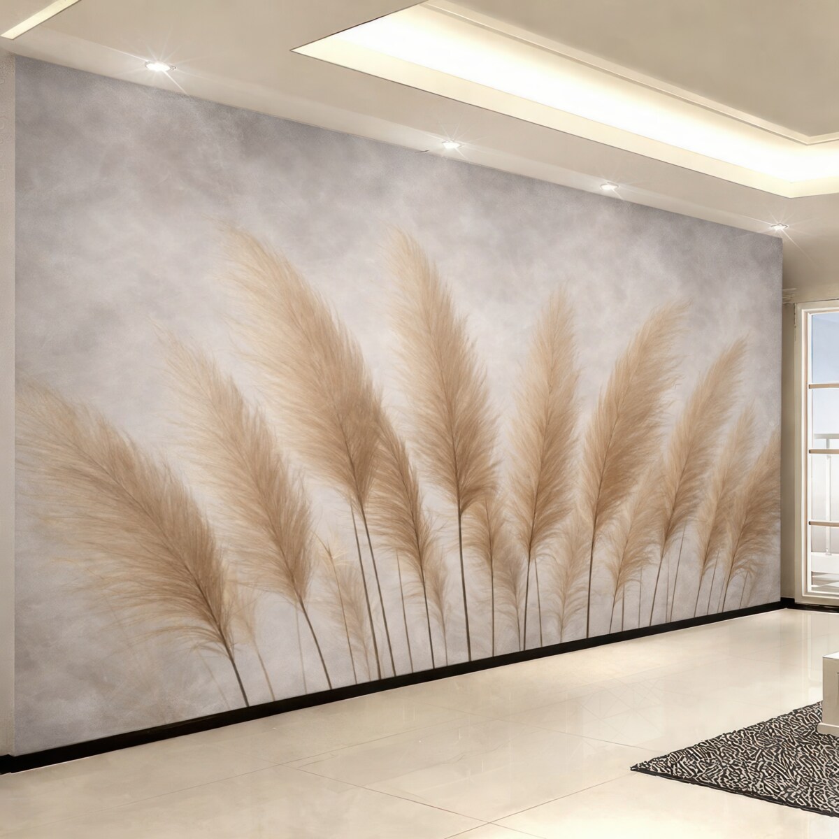 Fototapeta Wysokie rośliny na jasnym beżowym tle.