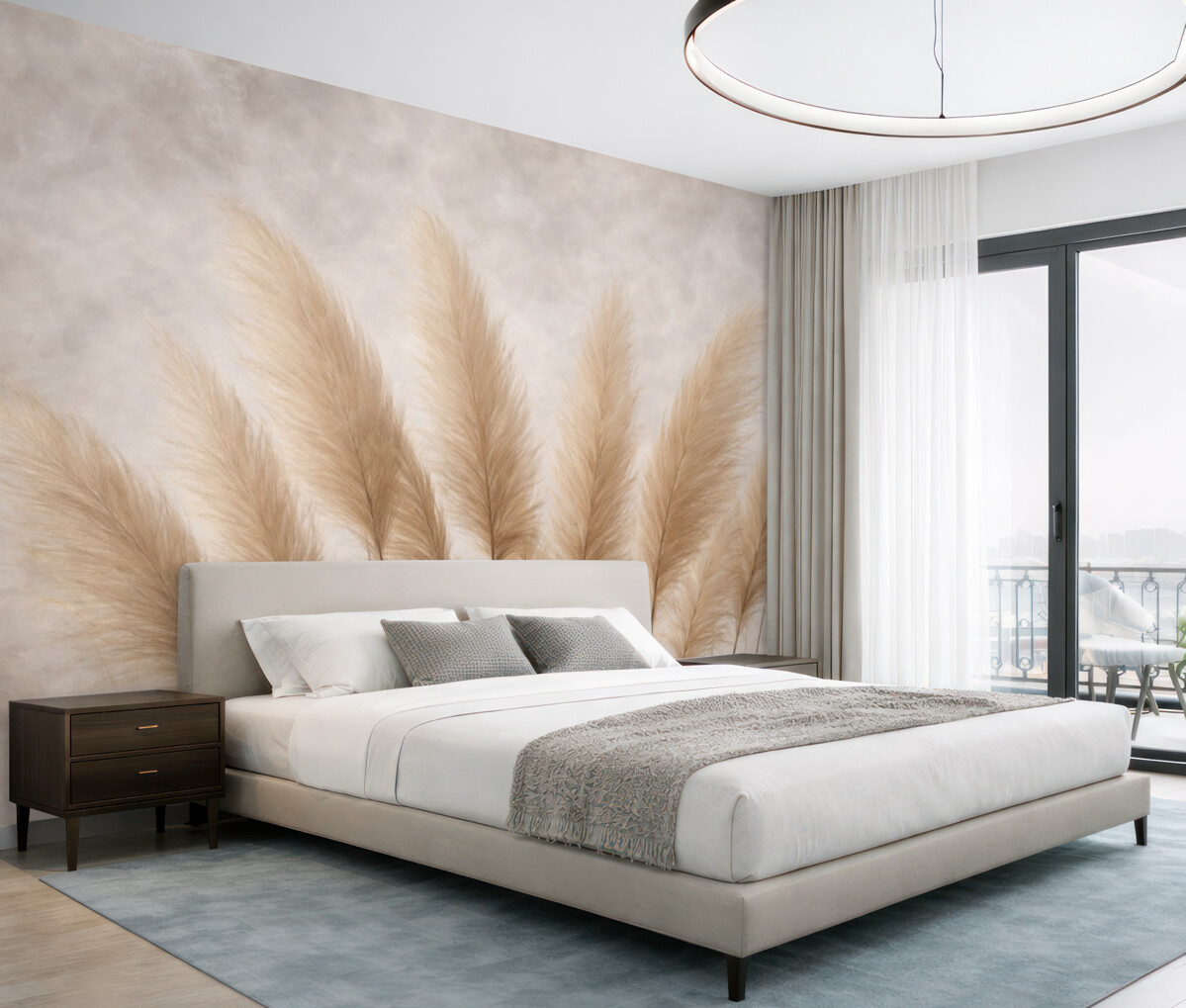 Fototapeta Wysokie rośliny na jasnym beżowym tle.