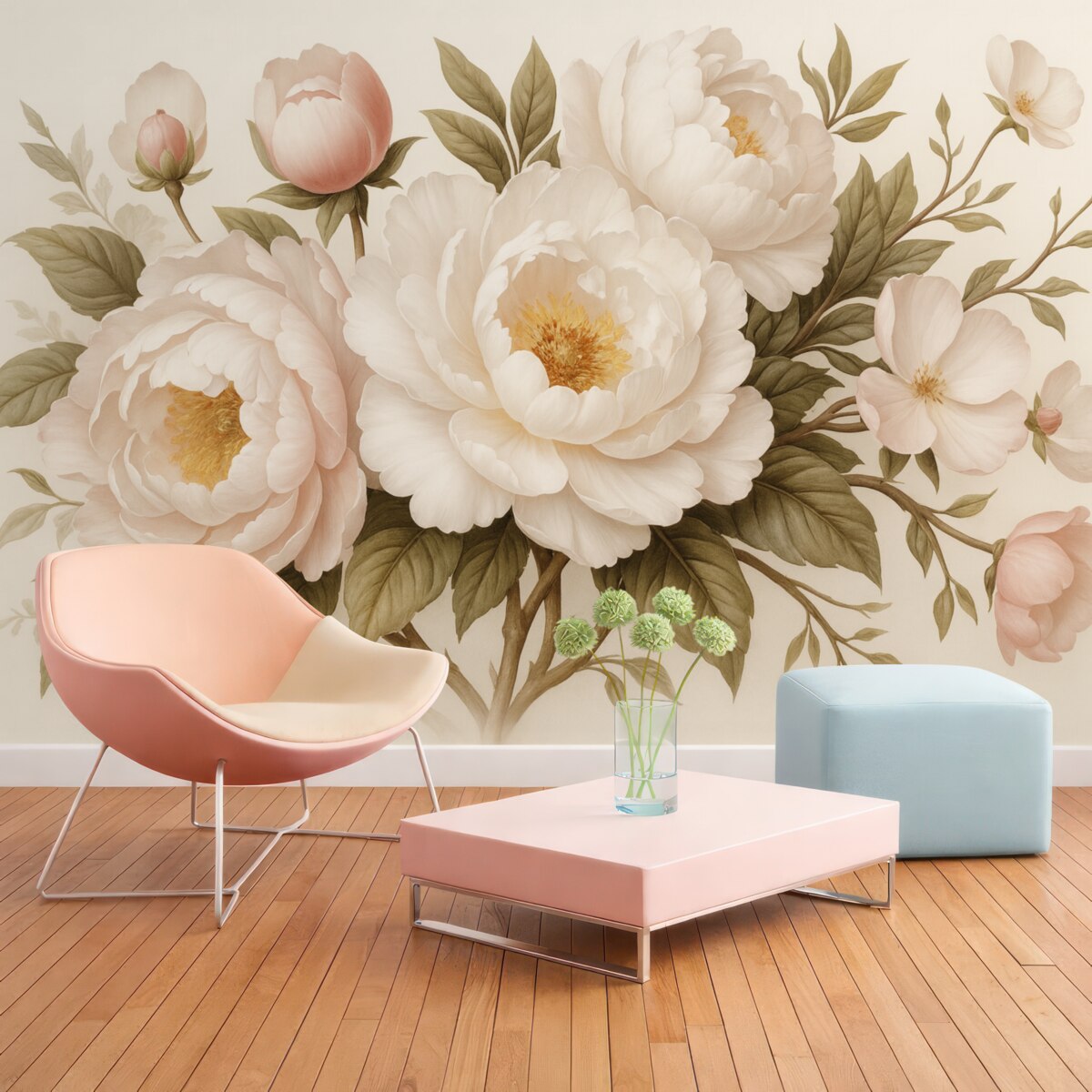 Fototapeta Jasnoróżowe pączki na różowym tle.