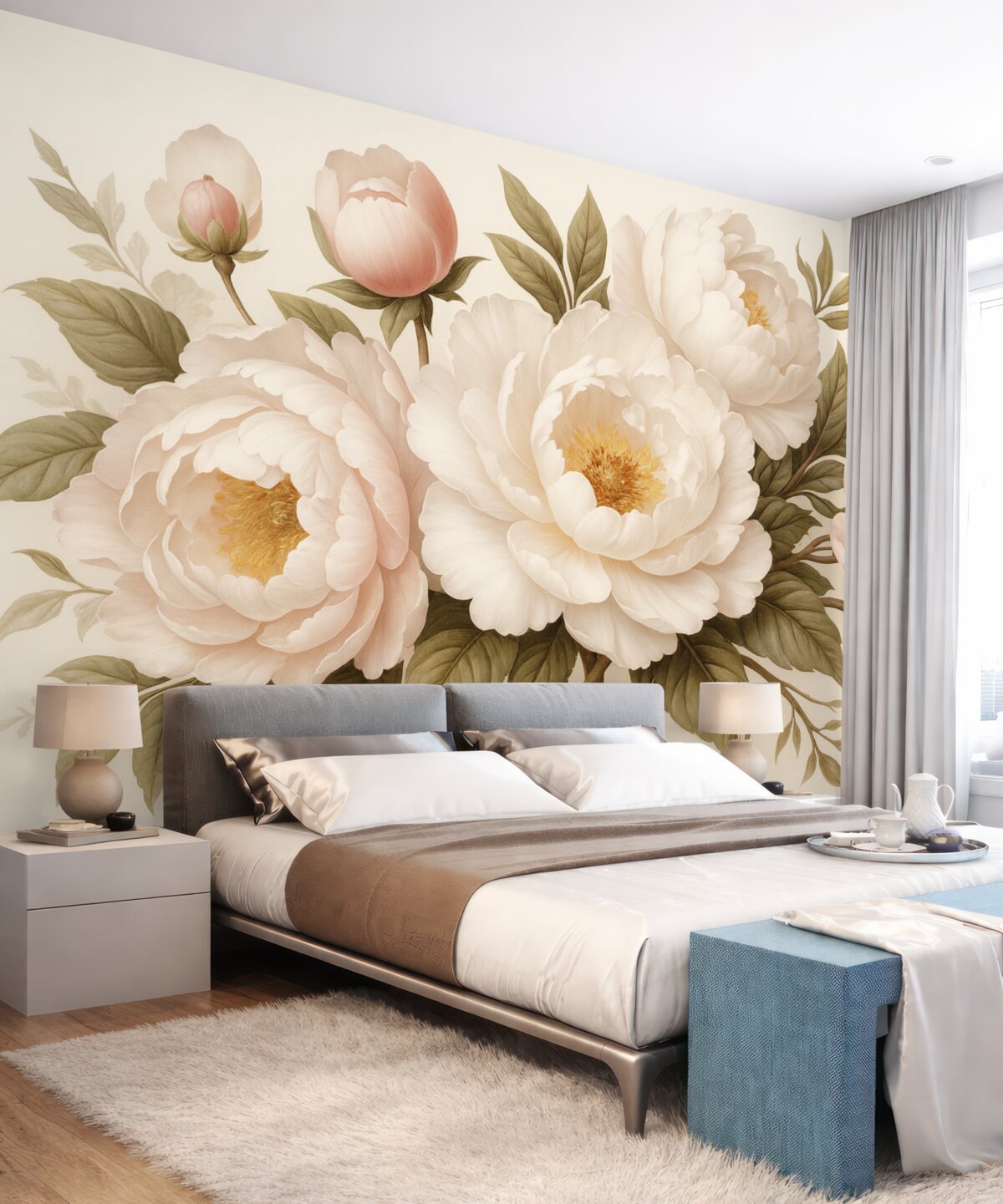 Fototapeta Jasnoróżowe pączki na różowym tle.