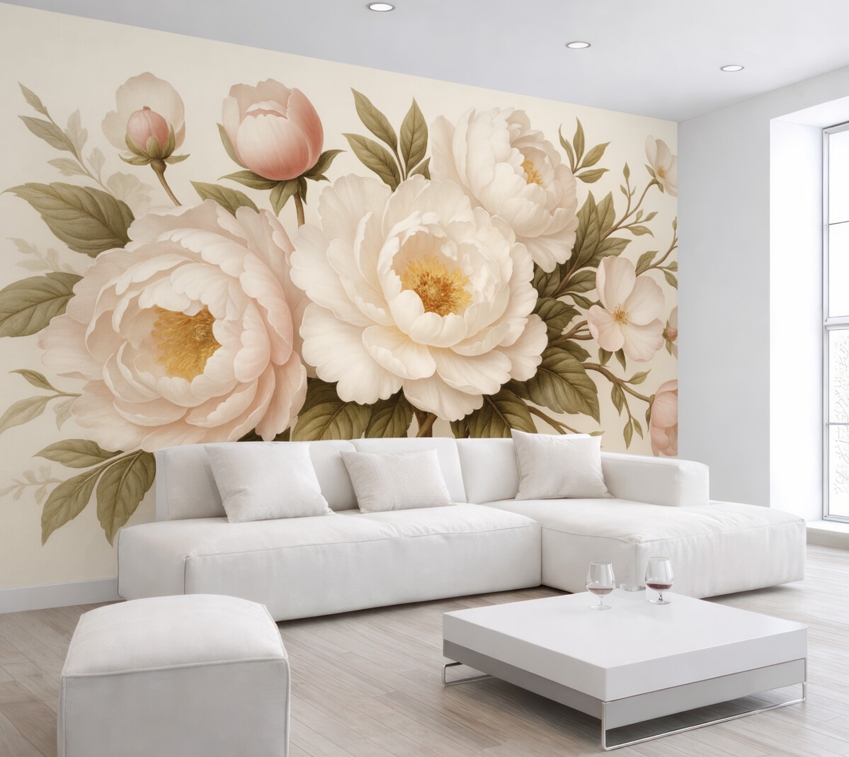 Fototapeta Jasnoróżowe pączki na różowym tle.