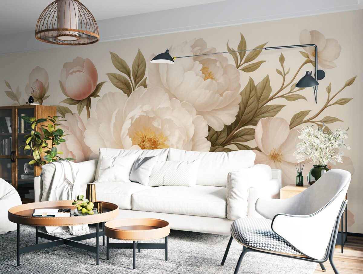 Fototapeta Jasnoróżowe pączki na różowym tle.