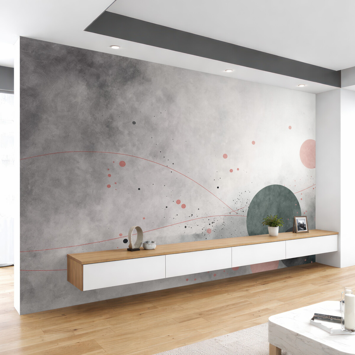 Fototapeta Koła i linie na sfatygowanym tle.