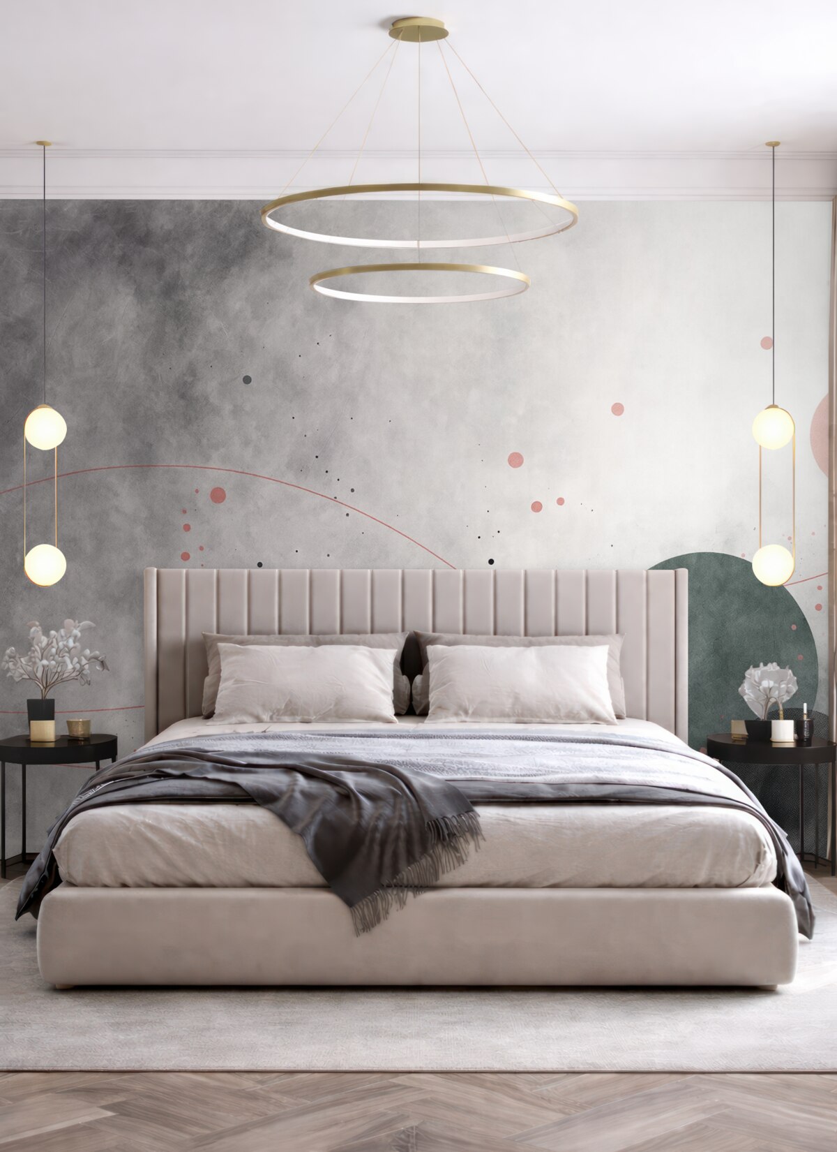 Fototapeta Koła i linie na sfatygowanym tle.