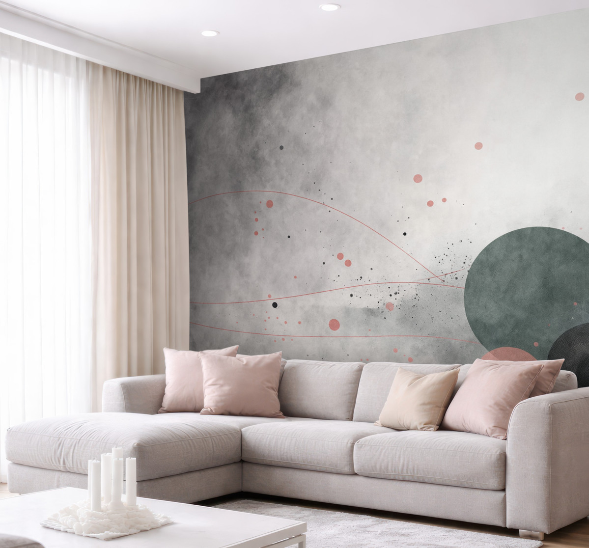 Fototapeta Koła i linie na sfatygowanym tle.