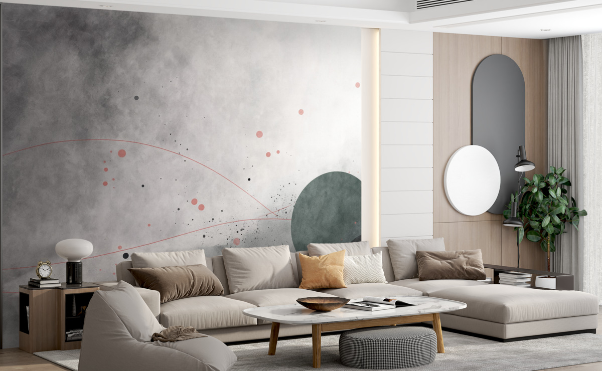 Fototapeta Koła i linie na sfatygowanym tle.