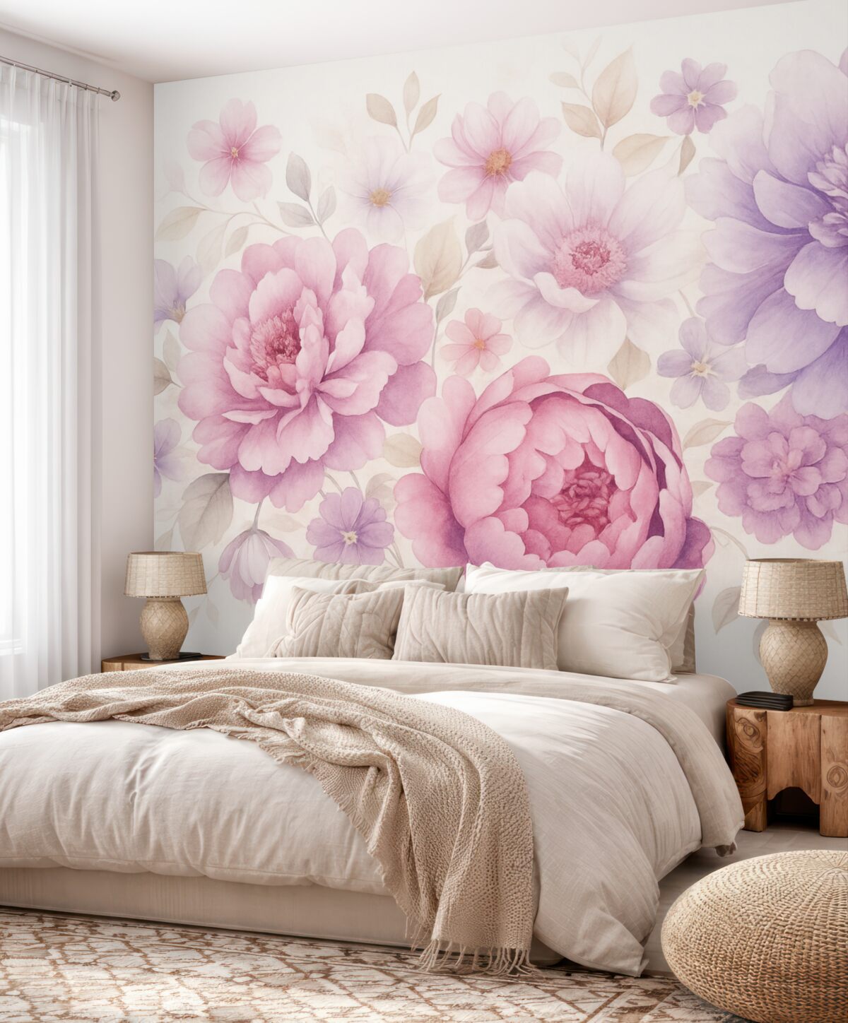 Fototapeta Wielkie różowe kwiaty.