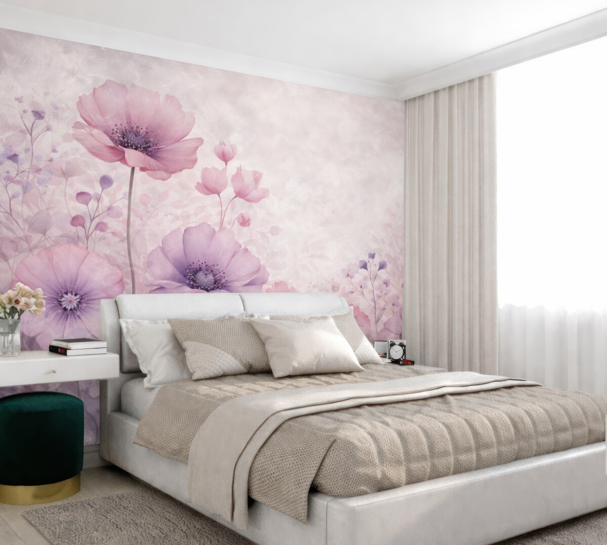 Fototapeta Przezroczyste kwiaty na szarym tle.