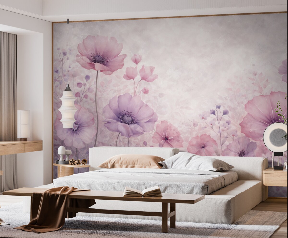 Fototapeta Przezroczyste kwiaty na szarym tle.