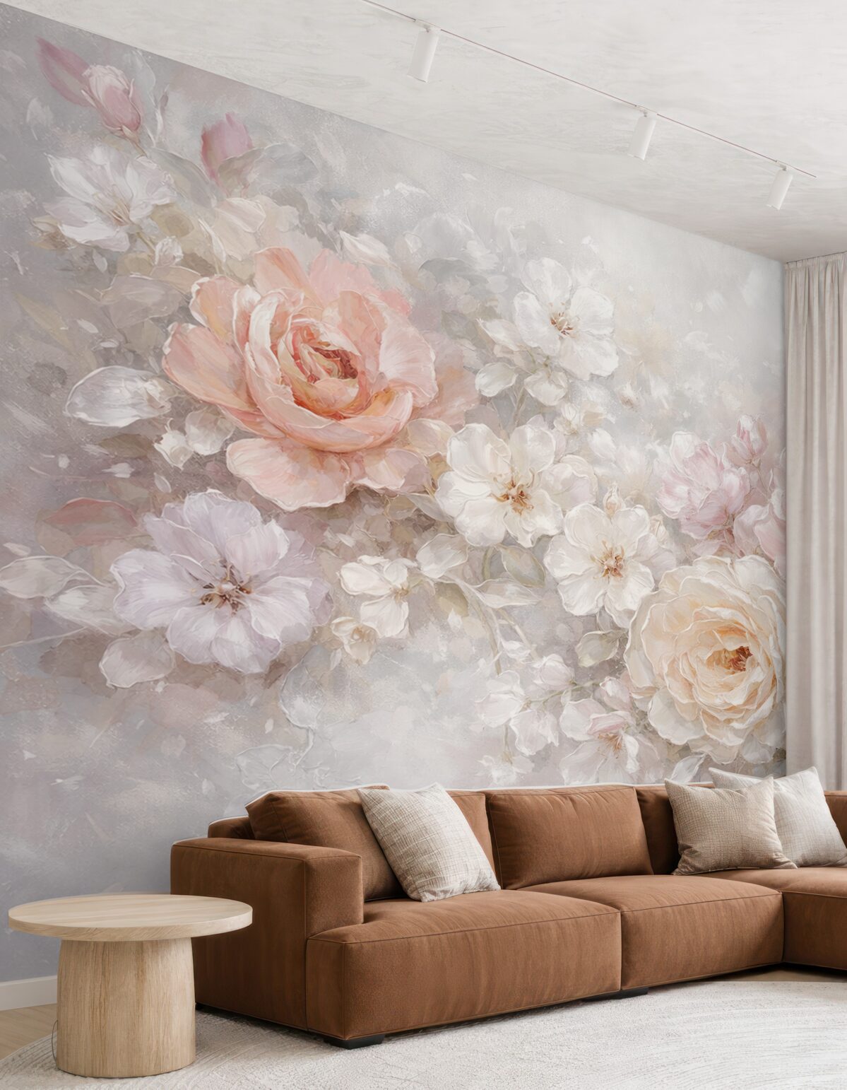 Fototapeta Subtelne róże namalowane farbą olejną.